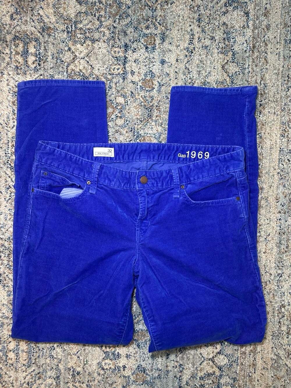 Gap 1969 Real Straight Blue Corduroy Pants Size 32